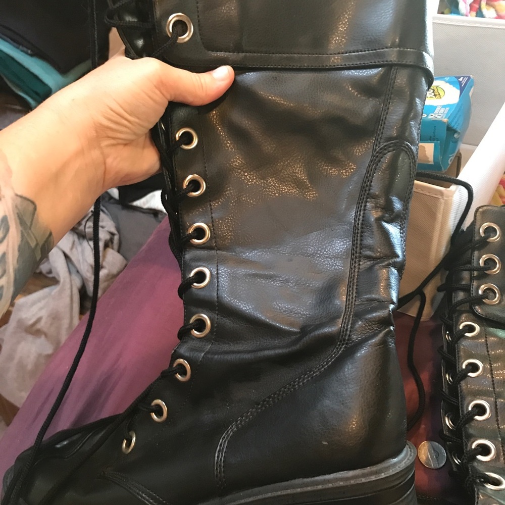 Ma Ma Laceup Calf Boots